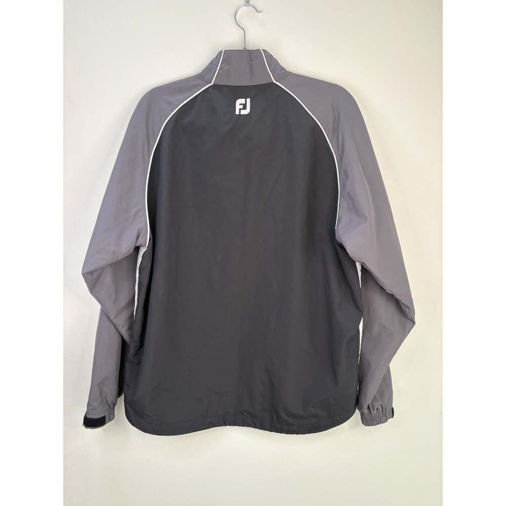 Footjoy FJ Golf Half Zip Windbreaker Jacket Mens Size MEDIUM Black Gray Athletic - Picture 3 of 12